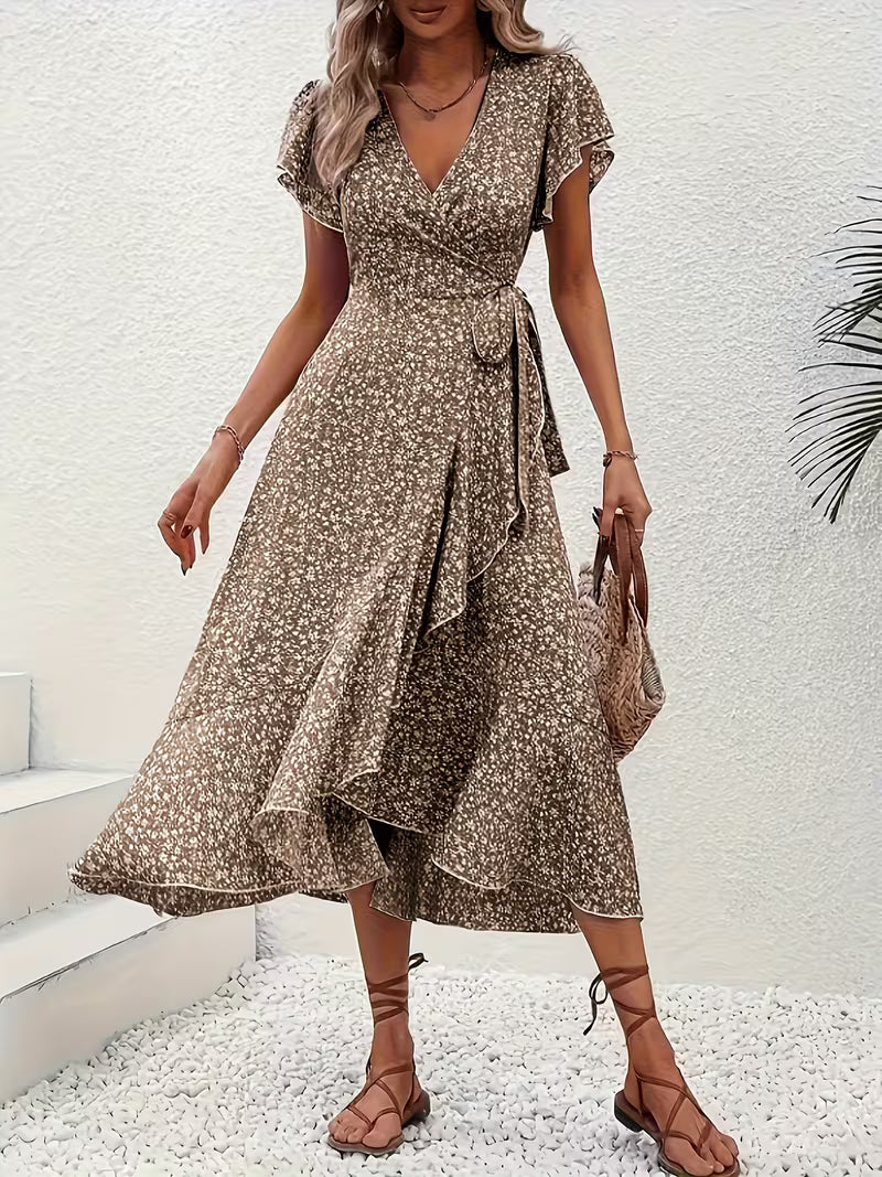 Marta | Vestido floral cruzado con escote en V