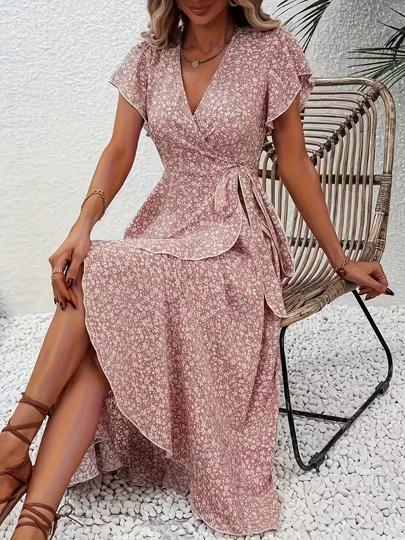 Marta | Vestido floral cruzado con escote en V