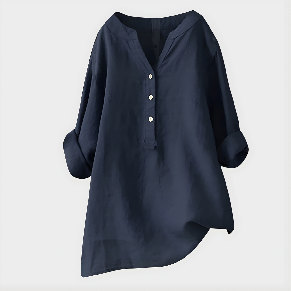 Lora | Blusa in cotone e lino con scollo a V