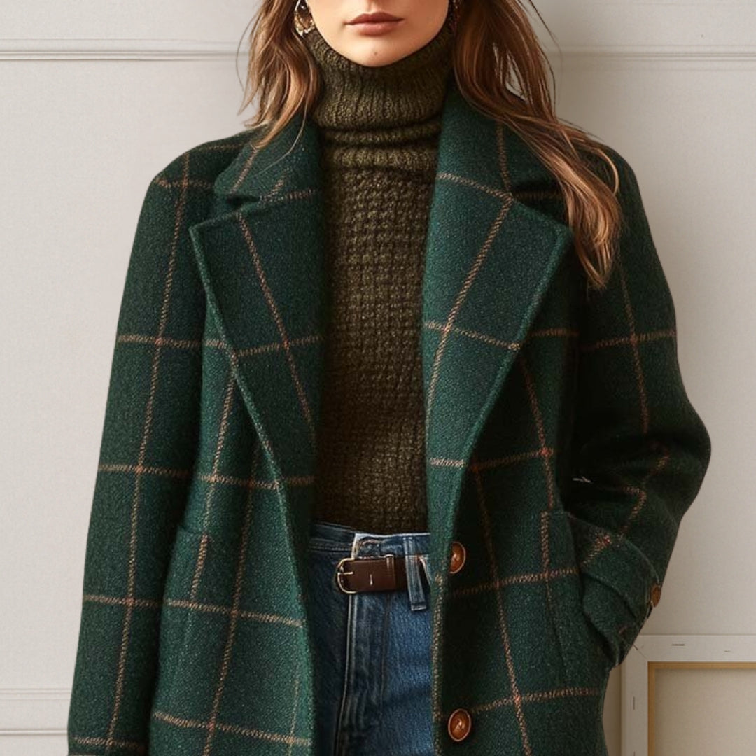 Sabina | Cappotto lungo in tweed a quadri