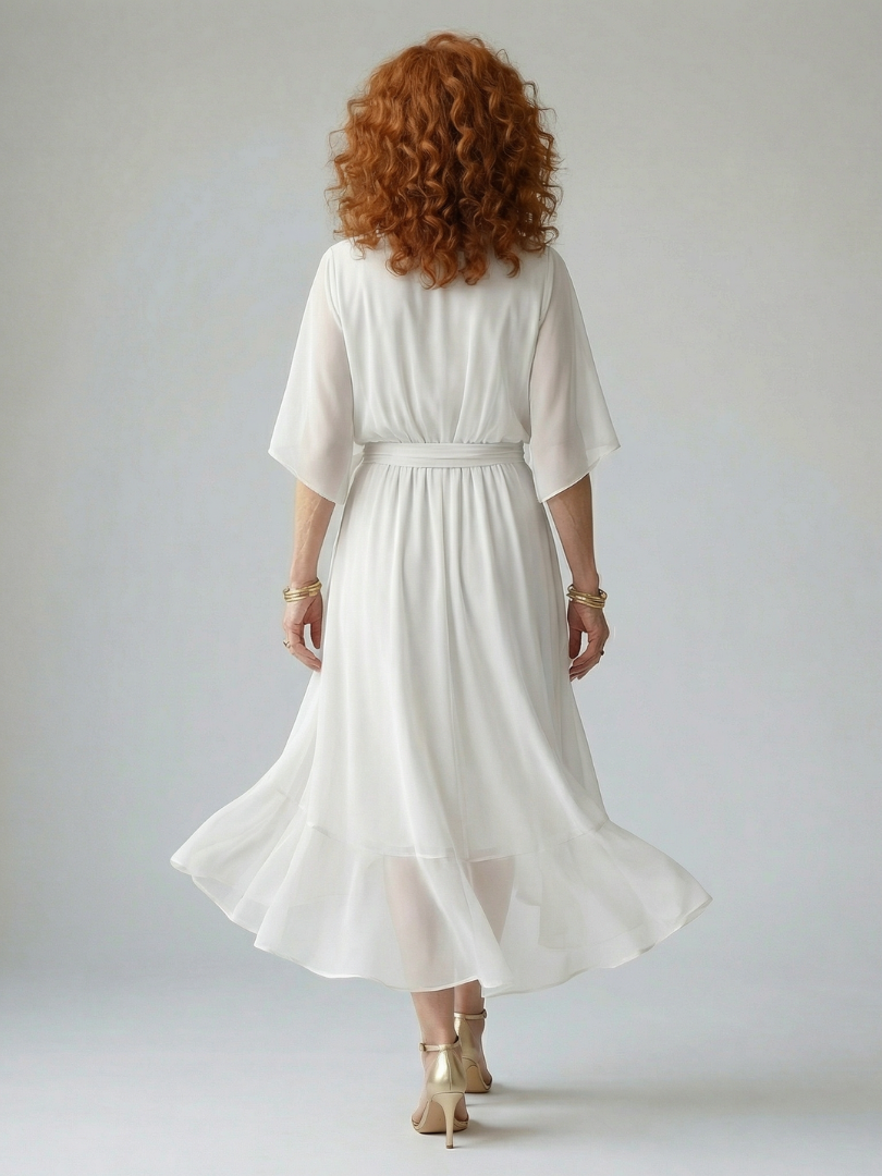 Rosalia | Abito Midi Drappeggiato Leggero