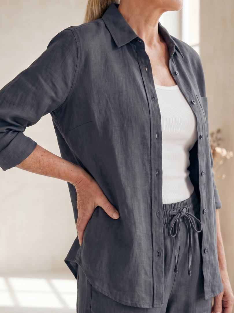 Nora | Completo Camicia a Maniche Lunghe e Pantaloni Affusolati