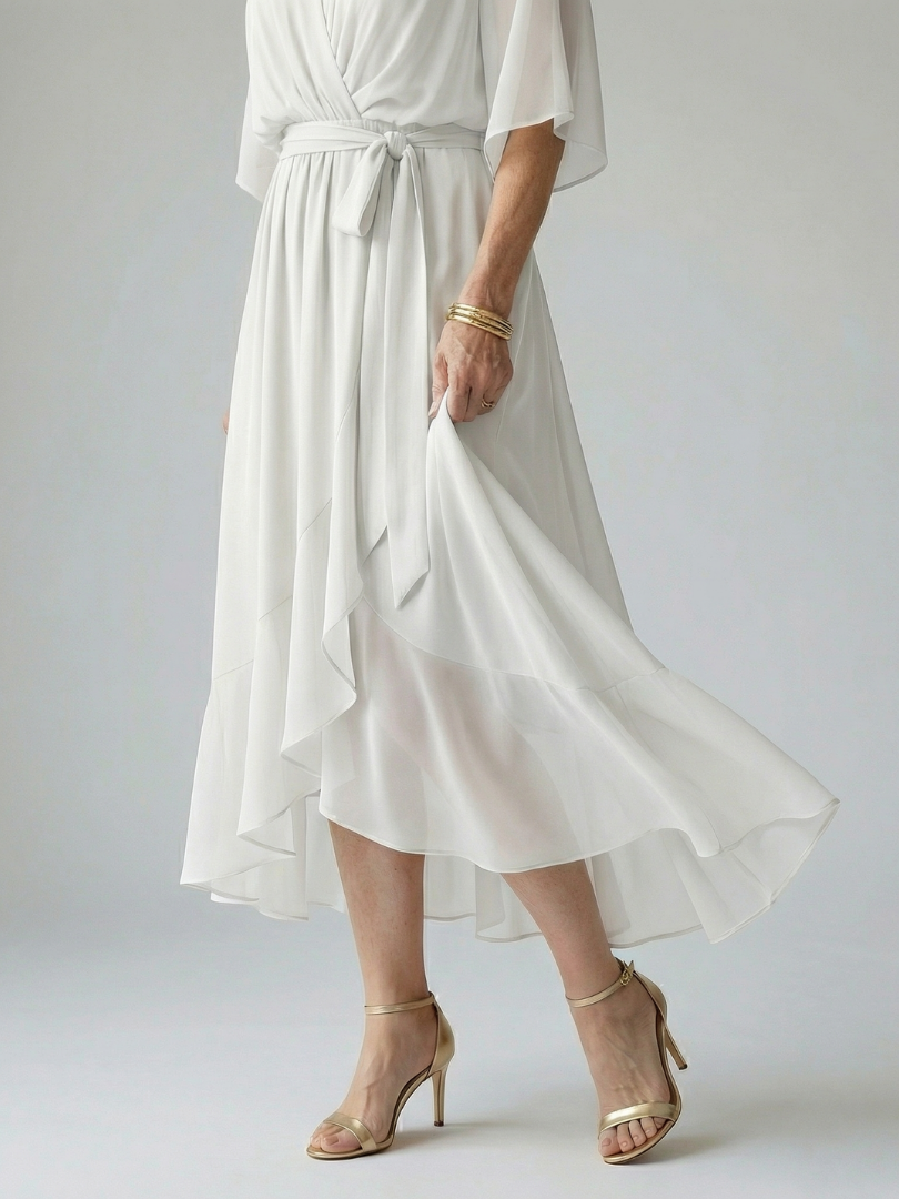Rosalia | Abito Midi Drappeggiato Leggero