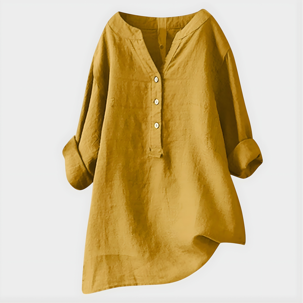 Lora | Blusa in cotone e lino con scollo a V