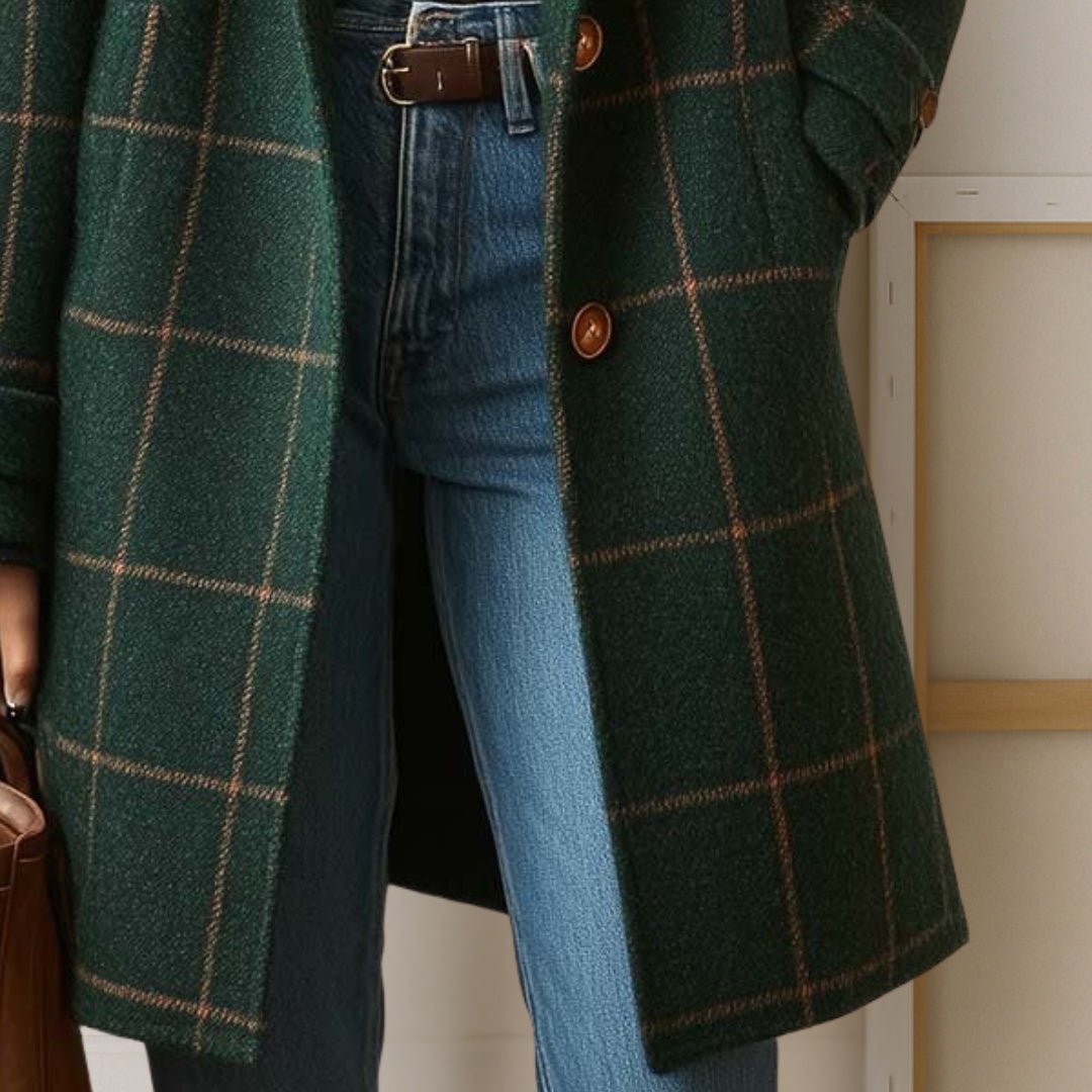 Sabina | Cappotto lungo in tweed a quadri