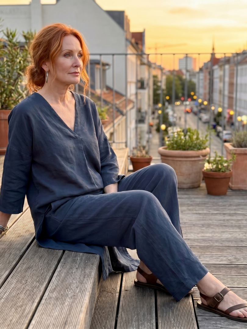 Madalena | Set Tunica Ampia e Pantaloni a Gamba Larga
