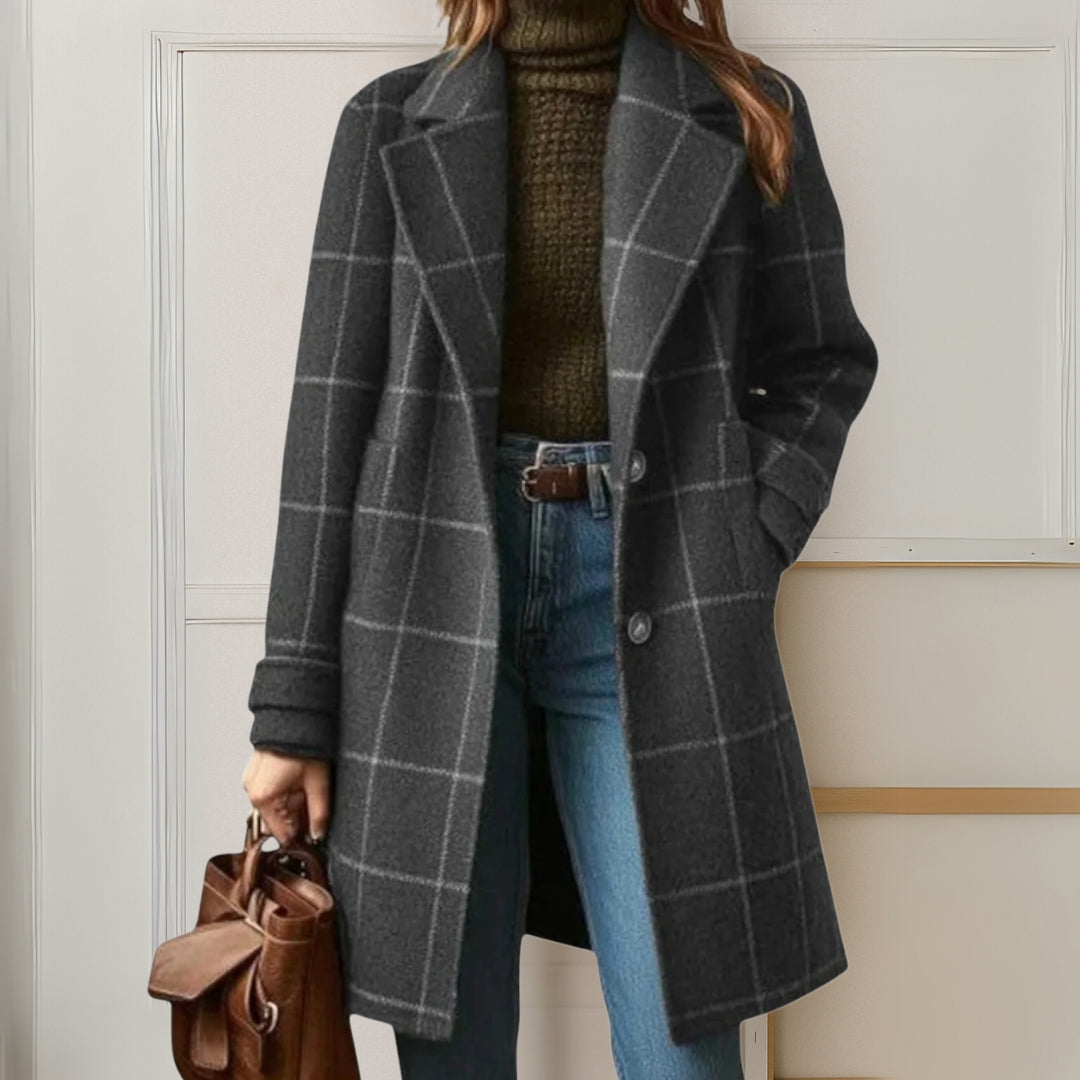 Sabina | Cappotto lungo in tweed a quadri