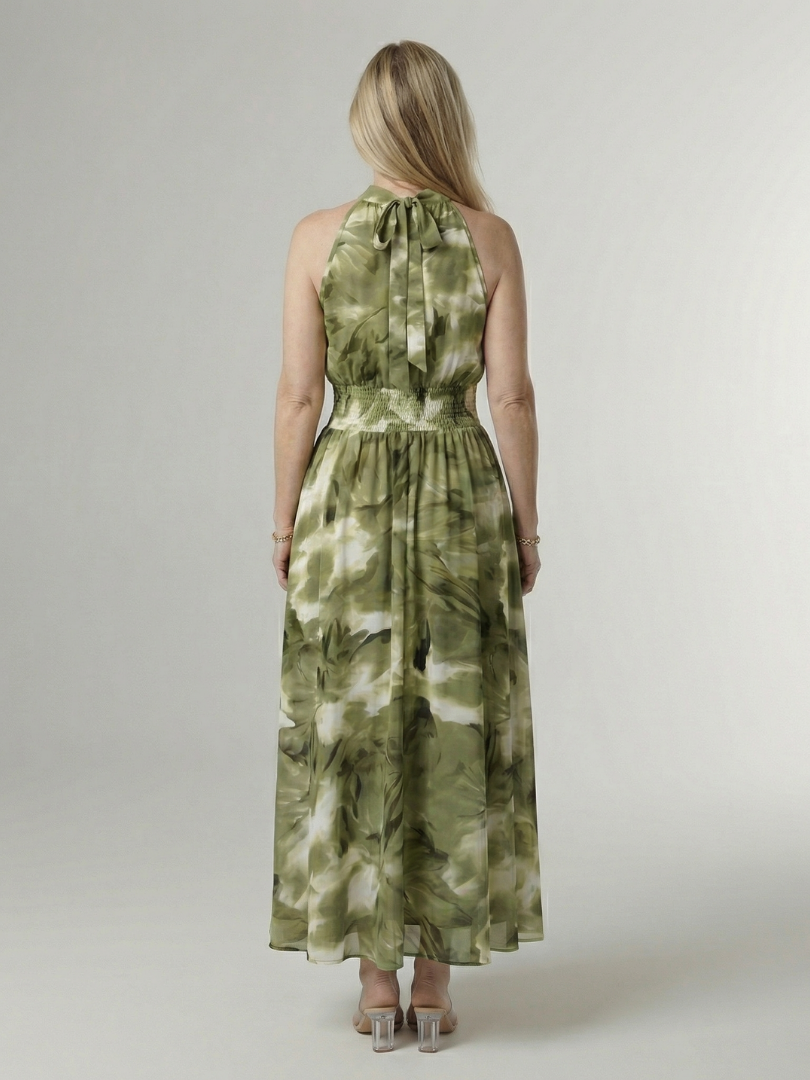 Sylin | Abito Midi con Scollo All’Americana e Vita Arricciata