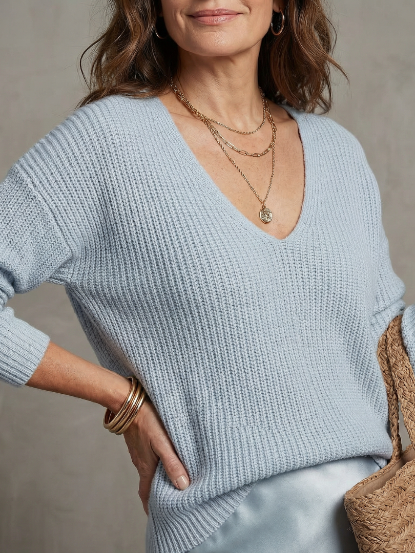 Luciana | Set Maglia e Gonna Satinata Taglio Sbieco