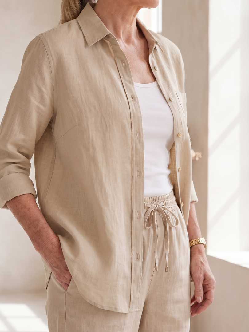 Nora | Completo Camicia a Maniche Lunghe e Pantaloni Affusolati