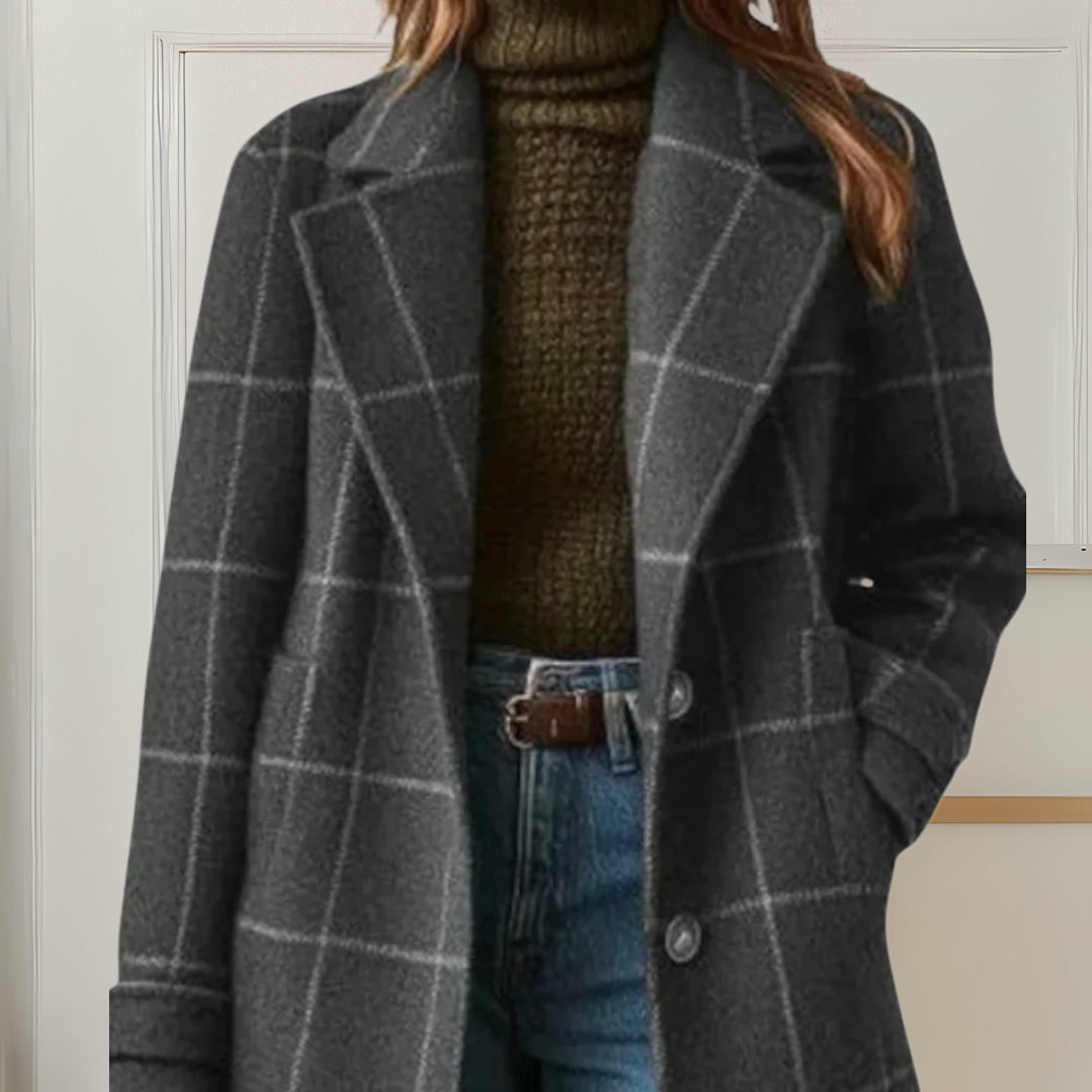 Sabina | Cappotto lungo in tweed a quadri