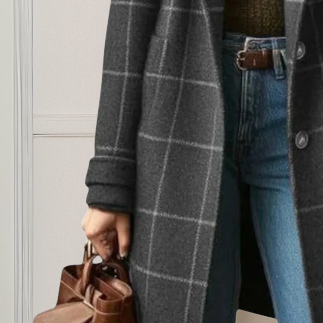 Sabina | Cappotto lungo in tweed a quadri