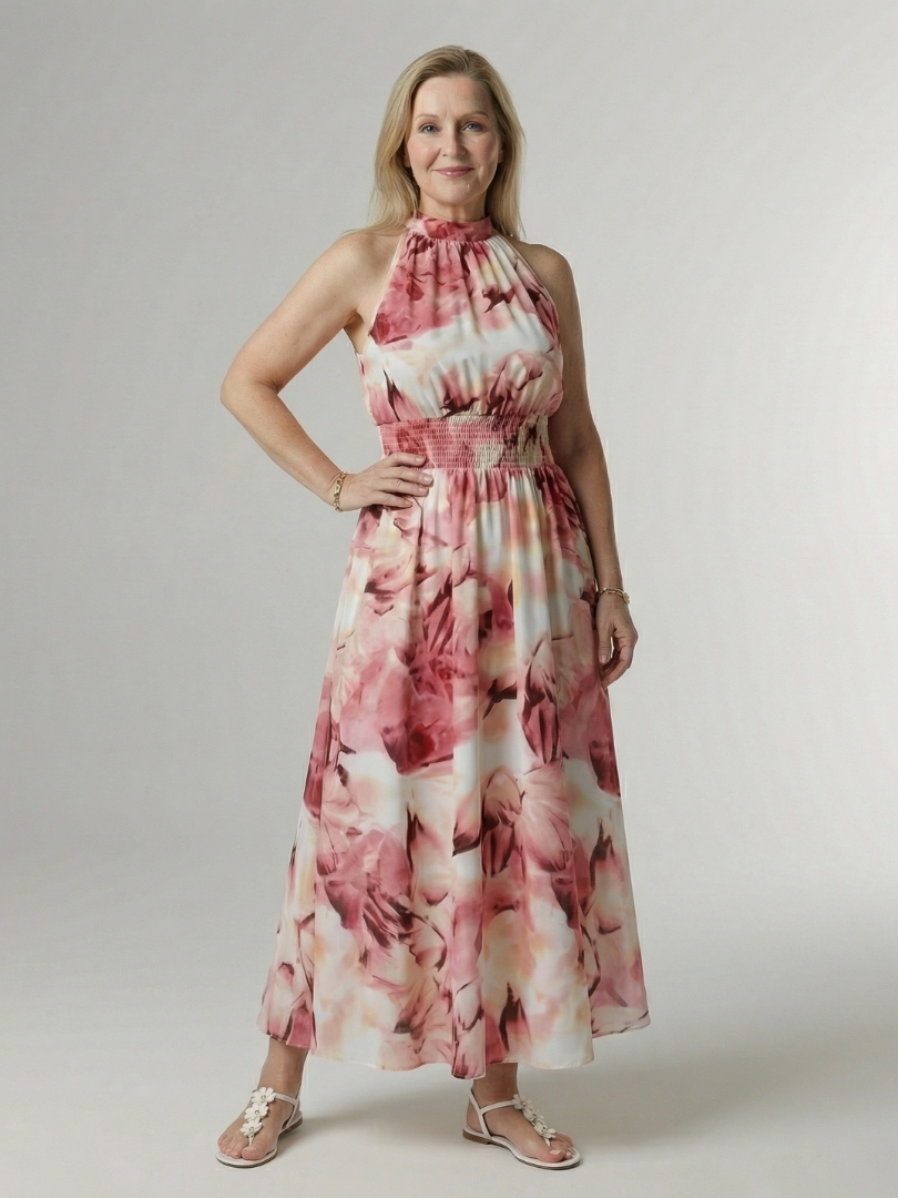 Sylin | Abito Midi con Scollo All’Americana e Vita Arricciata