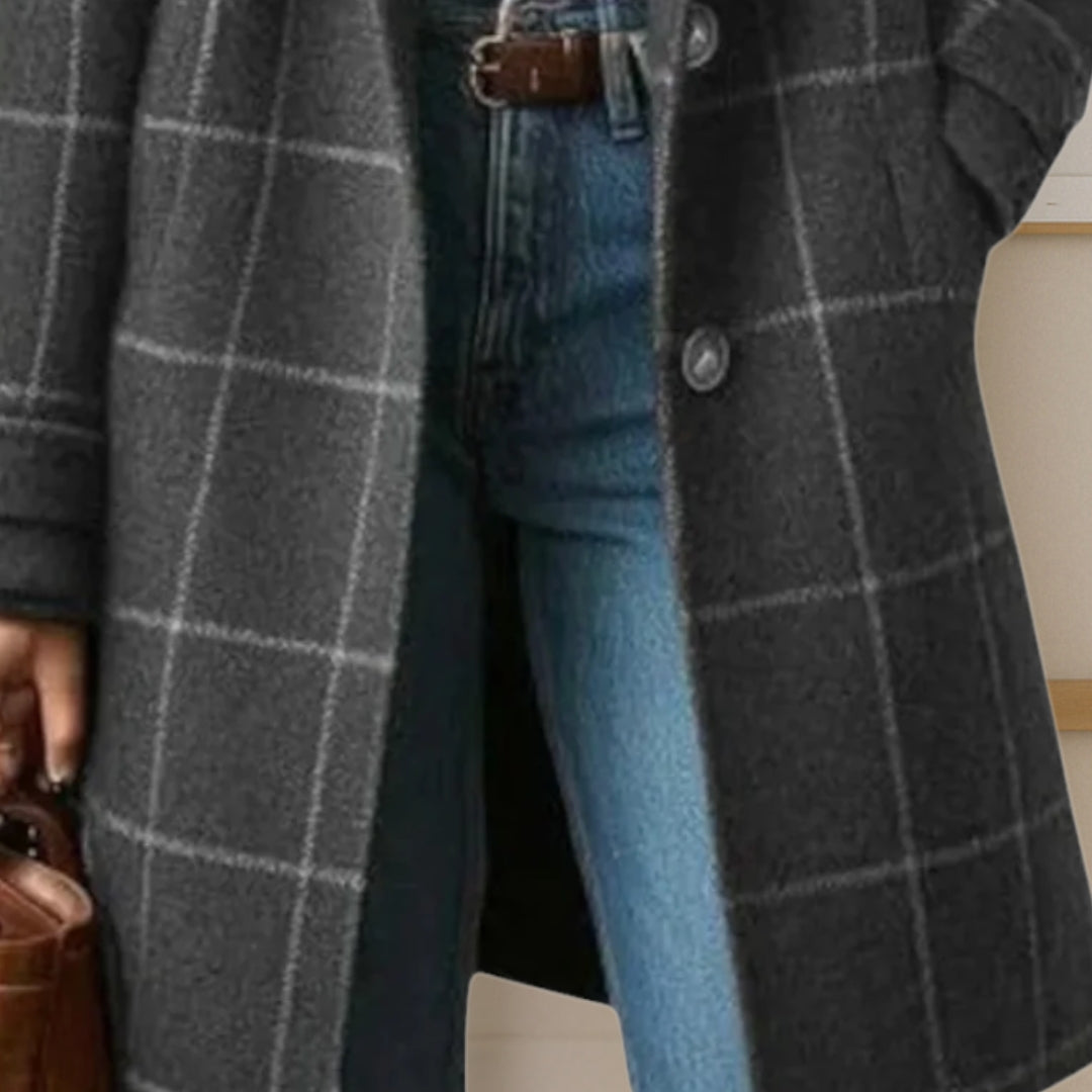 Sabina | Cappotto lungo in tweed a quadri