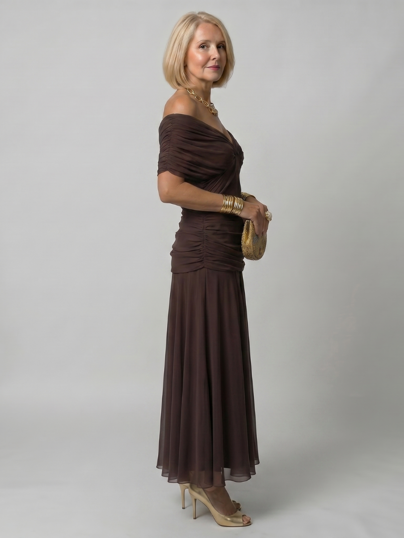 Calen | Abito Midi Fluido con Spalle Scoperte