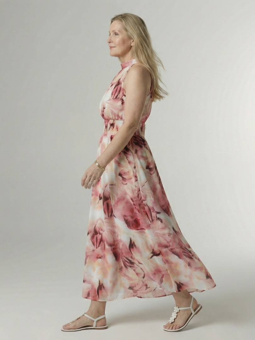 Sylin | Abito Midi con Scollo All’Americana e Vita Arricciata