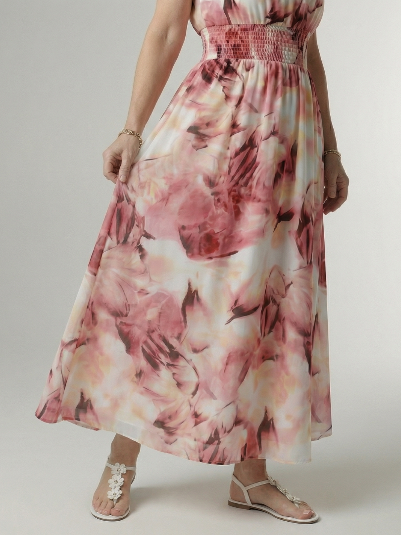 Sylin | Abito Midi con Scollo All’Americana e Vita Arricciata