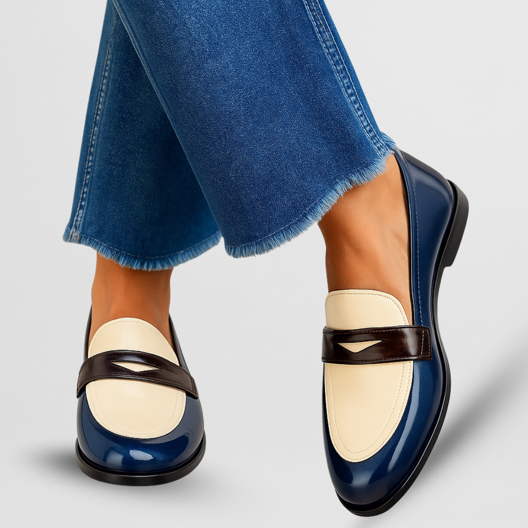 Adalgisa | Mocassino Comfort Bianco e Blu