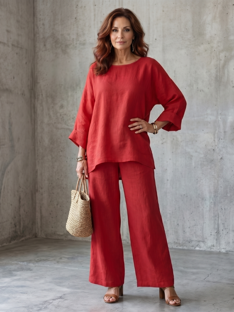 Giovana | Set Tunica Oversize e Pantaloni a Gamba Larga