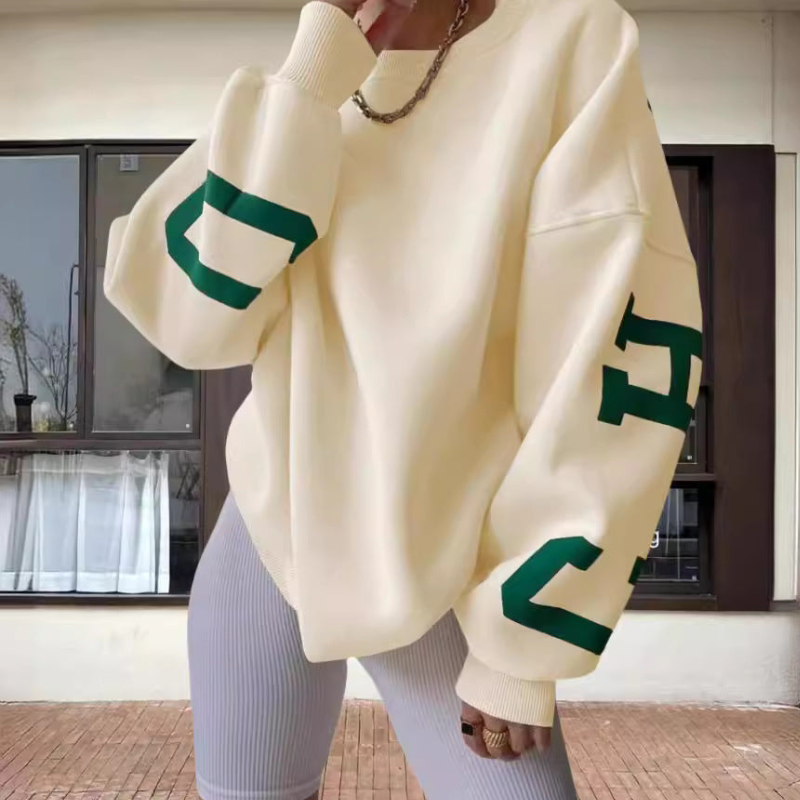 Farrah - Maglione oversize a maniche lunghe con scollo rotondo
