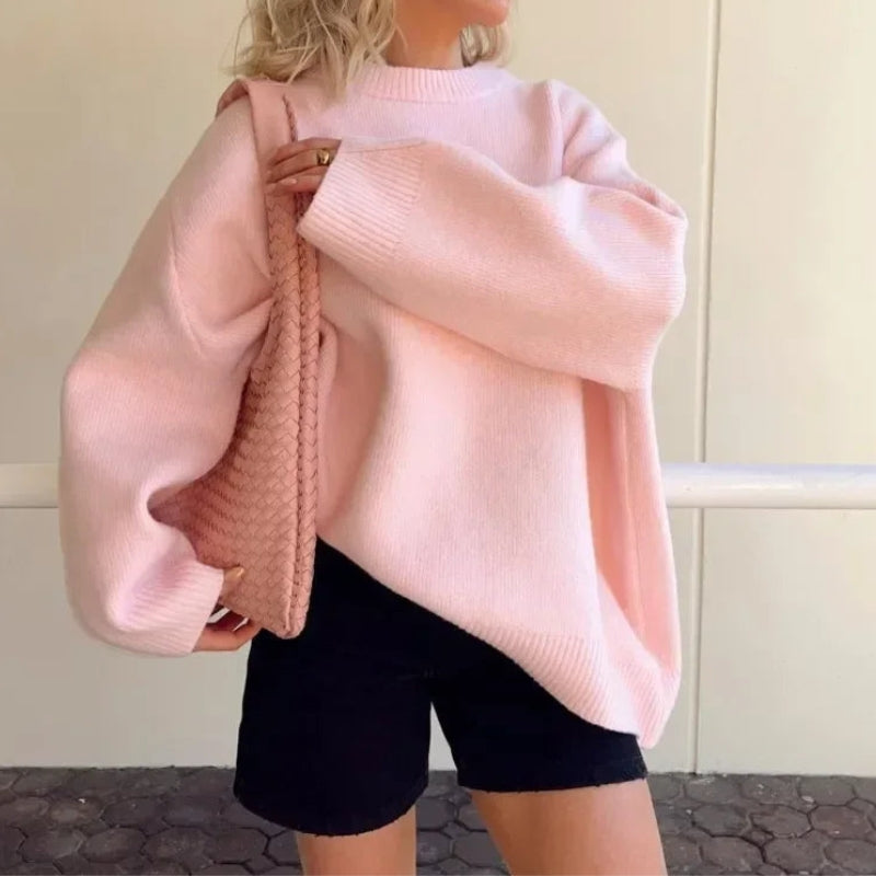 Luna – Maglione con Maniche Lunghe, Scollo Rotondo e Vestibilità Larga