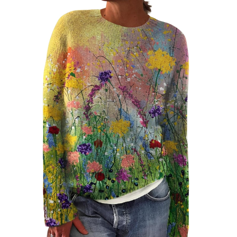 Grace – Maglione stampato con vestibilità rilassata e scollo rotondo