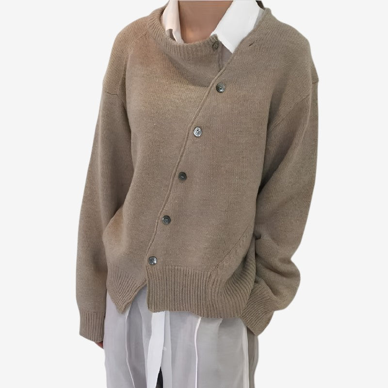Cardigan oversize da donna con bottoni frontali