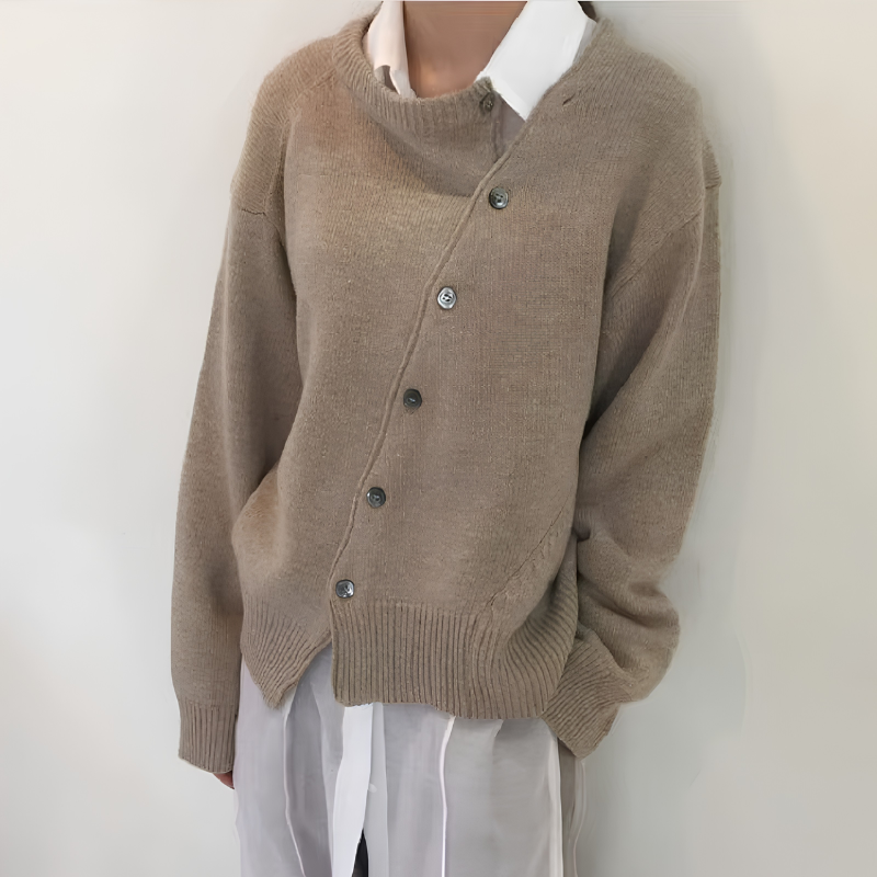 Cardigan oversize da donna con bottoni frontali