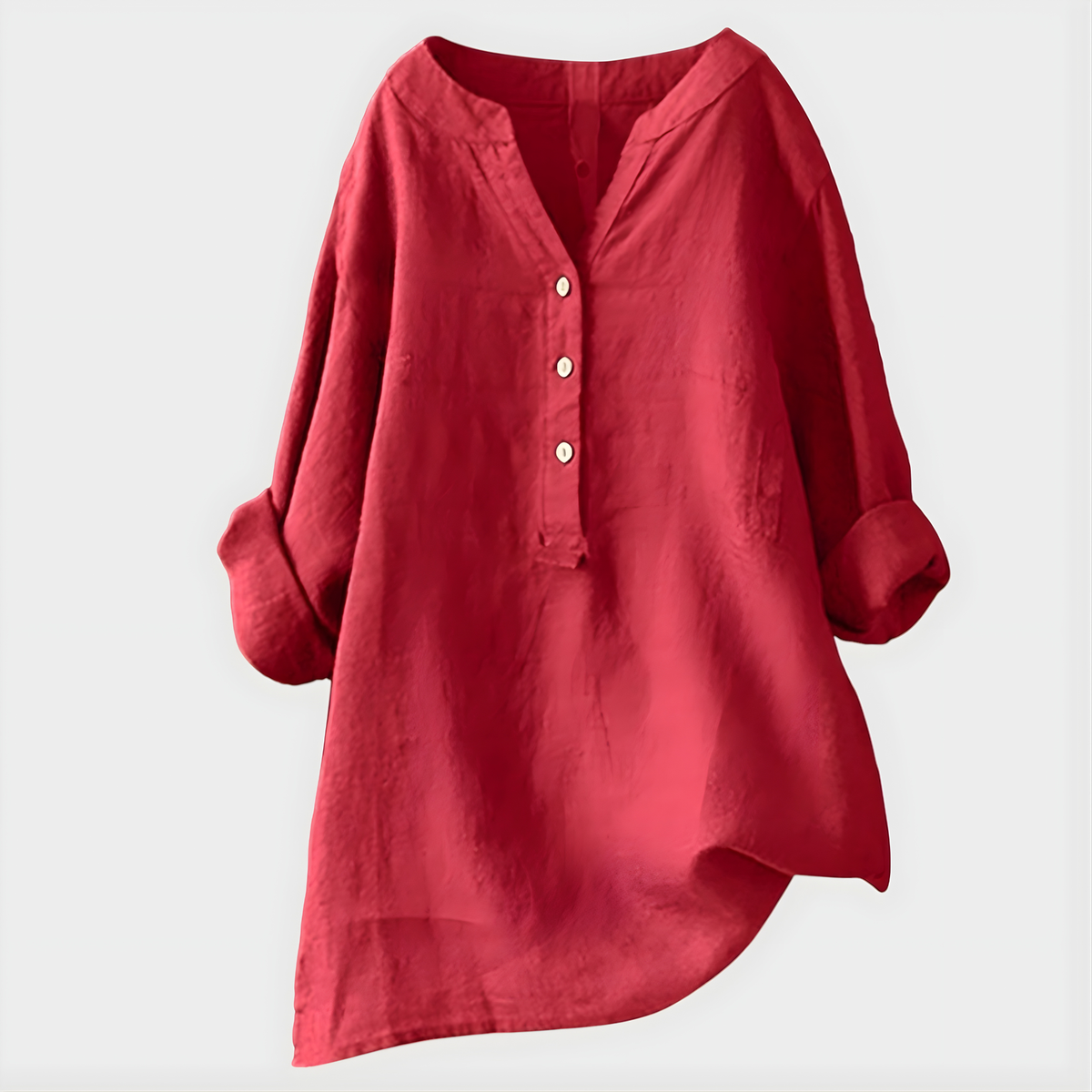 Lora | Blusa in cotone e lino con scollo a V