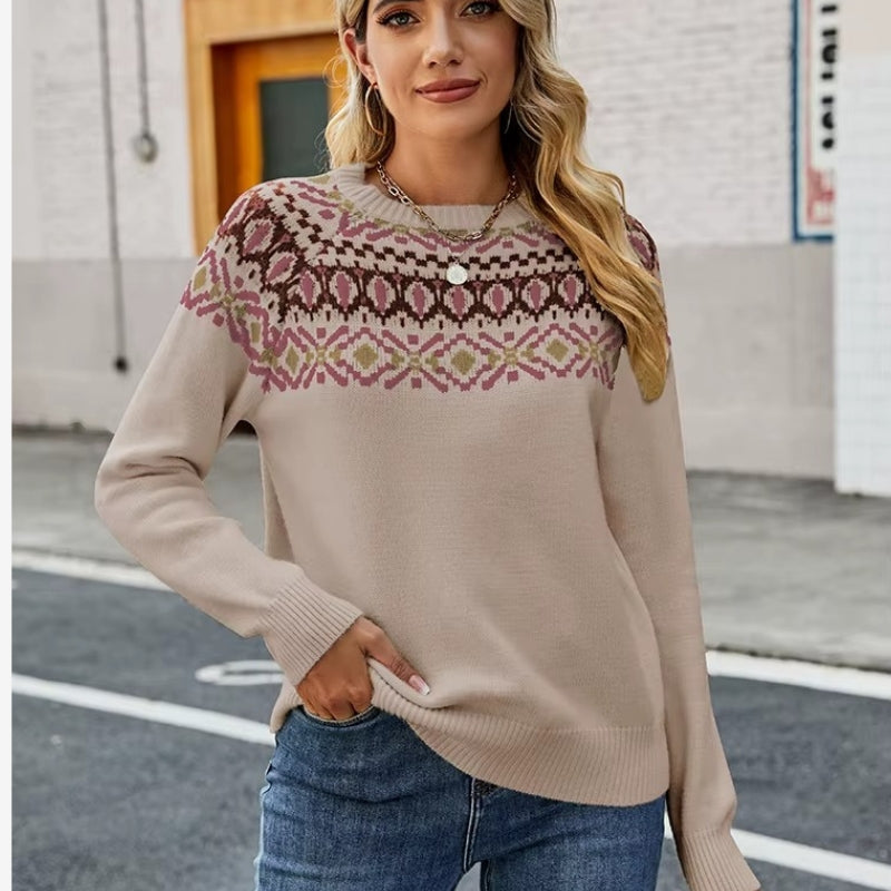 Rachel - Maglione con maniche lunghe e scollo rotondo