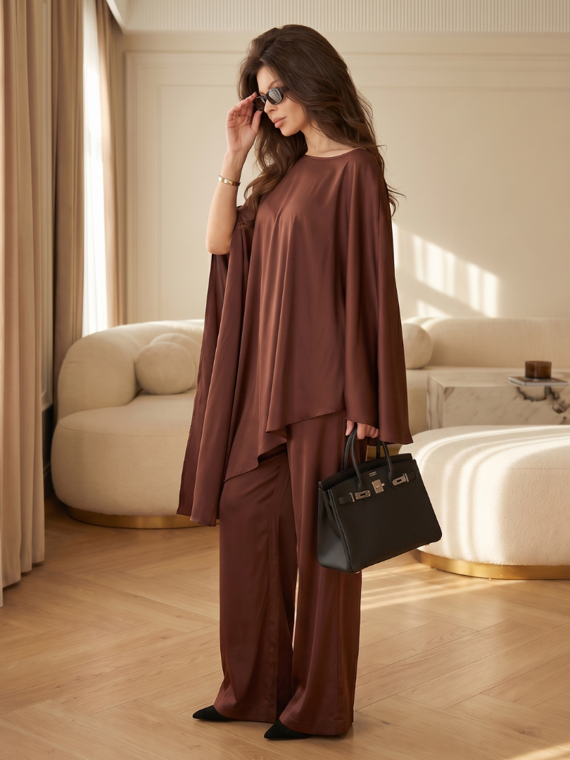 Pérola | Completo Tunica Fluida e Pantaloni a Gamba Larga