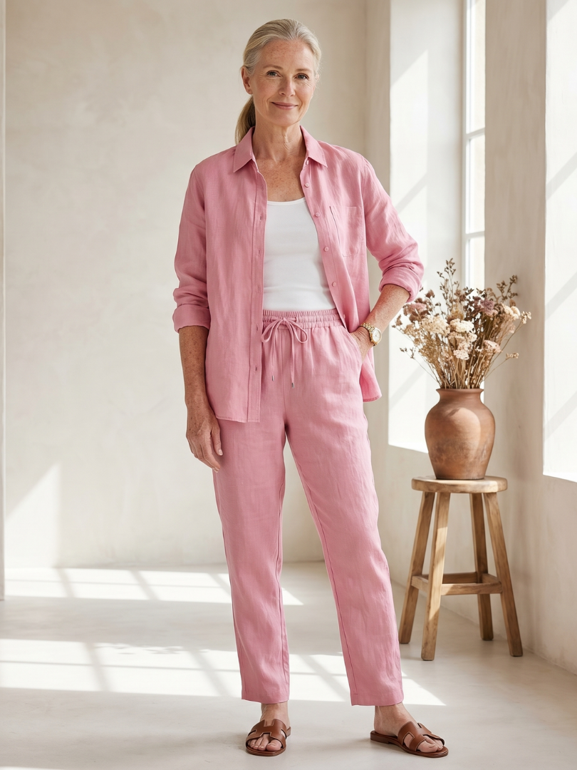 Nora | Completo Camicia a Maniche Lunghe e Pantaloni Affusolati
