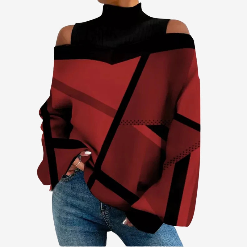 Luma – Maglione stampato con maniche lunghe e collo alto