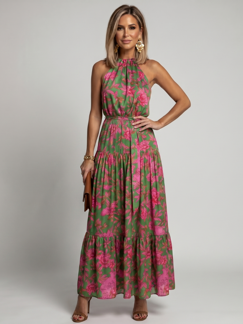 Gabriele | Abito midi halter drappeggiato