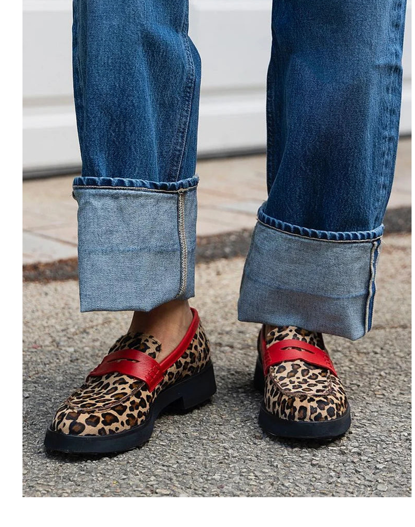 Ippolita | Mocassino Leopardo con Dettagli Rossi