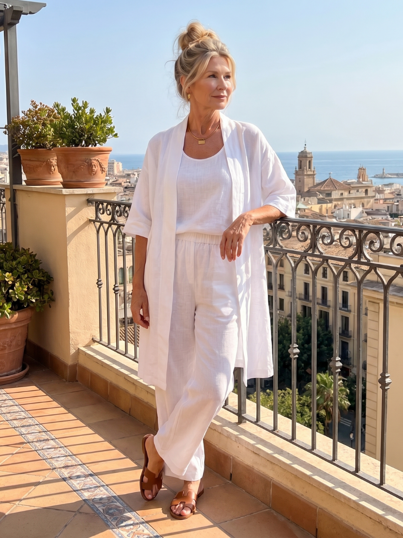 Renata | Set Relaxed a Tre Pezzi con Top e Pantaloni