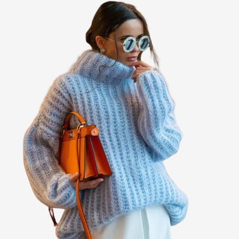 Chloe - Maglione oversize a manica lunga con collo alto