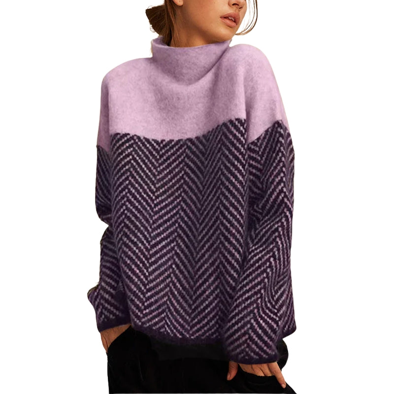Charlotte – Maglione oversize con collo alto e maniche lunghe