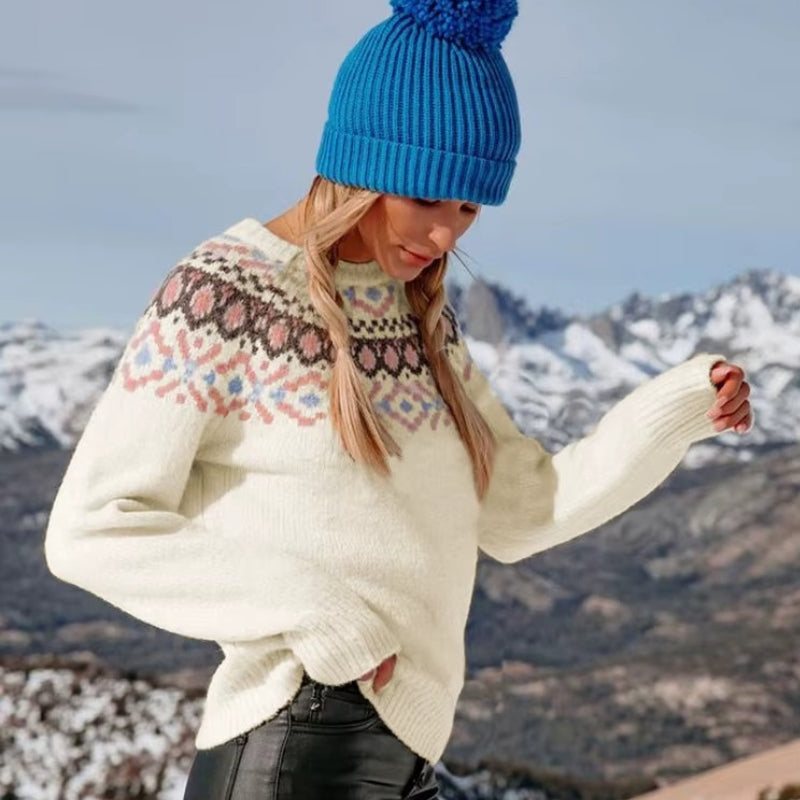 Rachel - Maglione con maniche lunghe e scollo rotondo