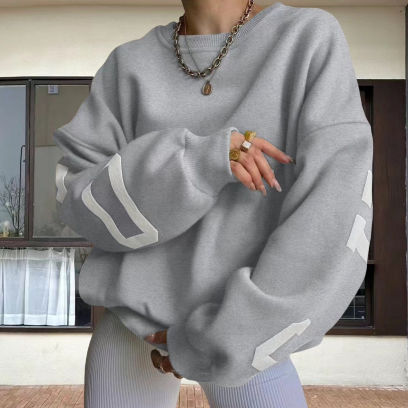Farrah - Maglione oversize a maniche lunghe con scollo rotondo