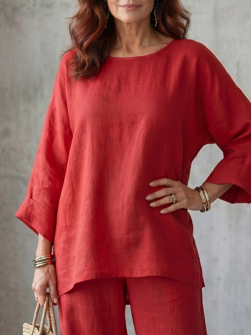 Giovana | Set Tunica Oversize e Pantaloni a Gamba Larga