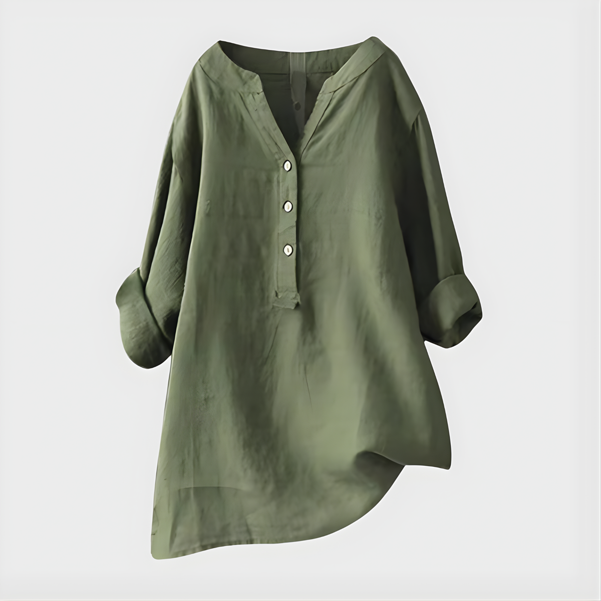Lora | Blusa in cotone e lino con scollo a V
