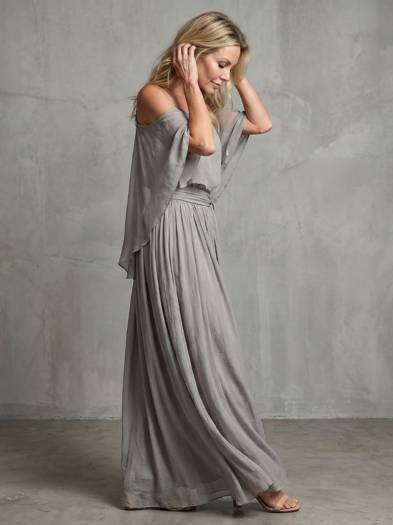 Marisol | Set con Top Drappeggiato a Spalle Scoperte e Pantaloni a Gamba Larga