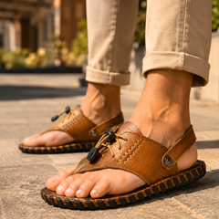Renzo sandalo uomo cognac 4