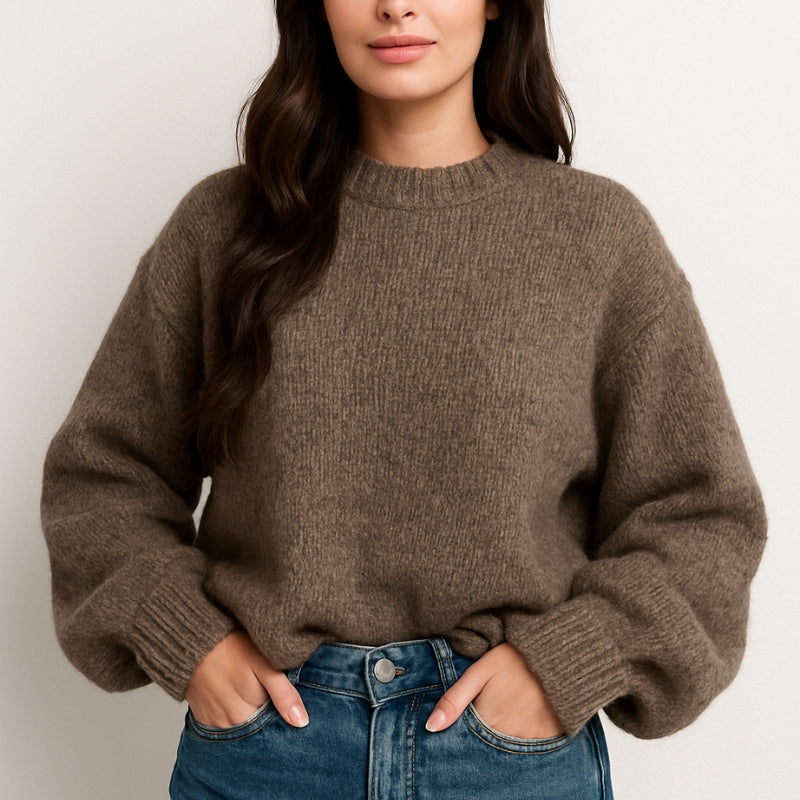 Sterre – Maglione oversize a maniche lunghe con scollo rotondo