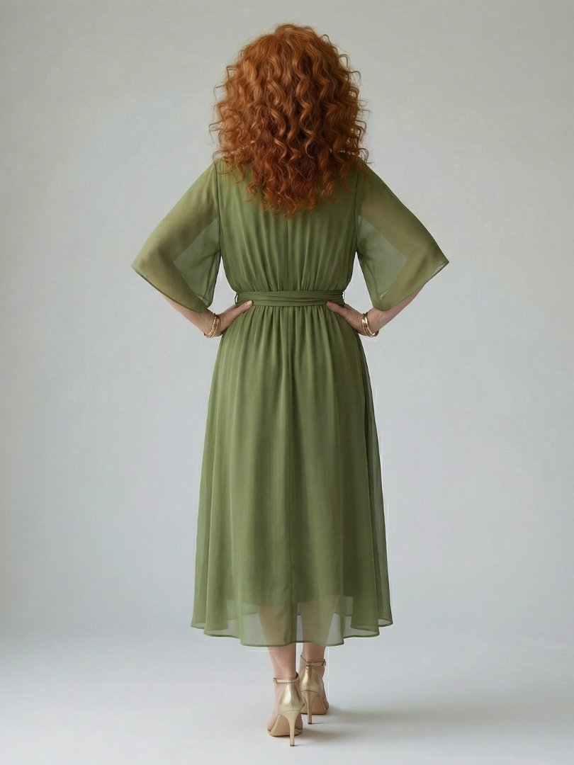 Rosalia | Abito Midi Drappeggiato Leggero