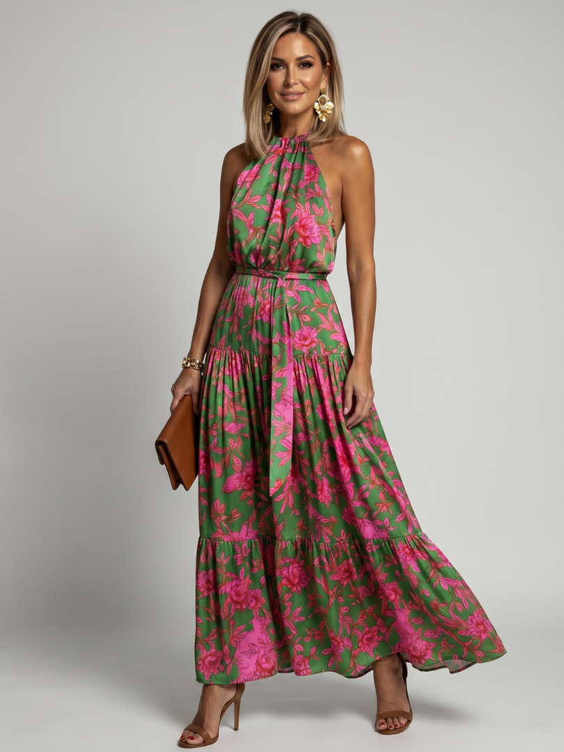 Gabriele | Abito midi halter drappeggiato