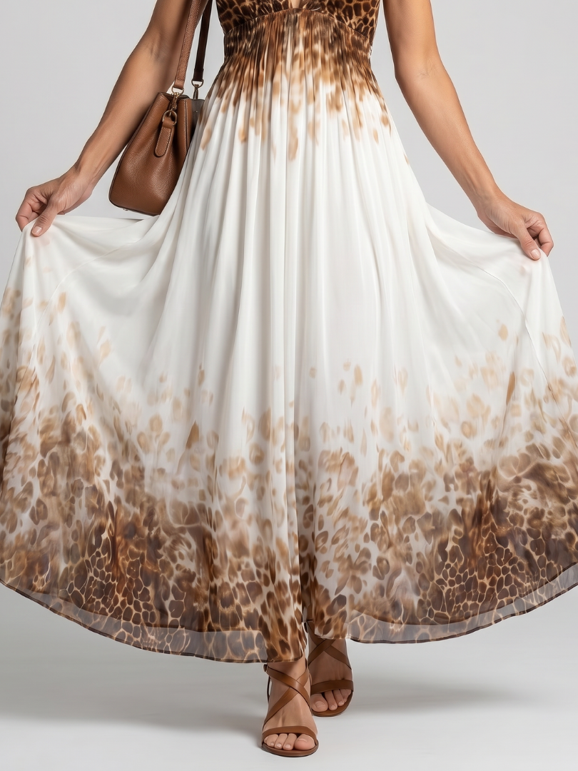 Elena | Abito Midi Bianco Plissettato