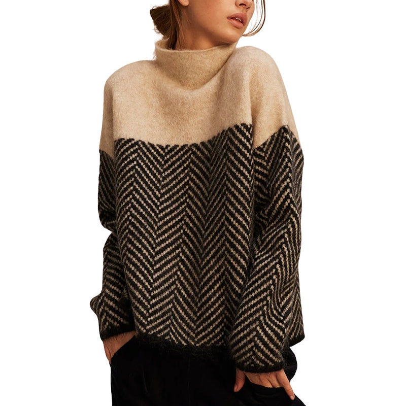 Charlotte – Maglione oversize con collo alto e maniche lunghe