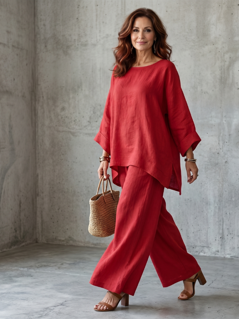 Giovana | Set Tunica Oversize e Pantaloni a Gamba Larga